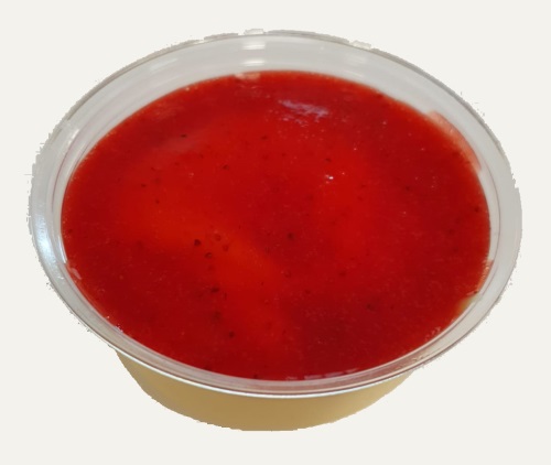 panna cotta con salsa di fragole